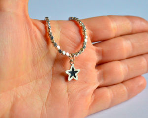 Blackstar bracciale in argento 925 con ciondolo a stella