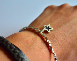 Blackstar bracciale in argento 925 con ciondolo a stella