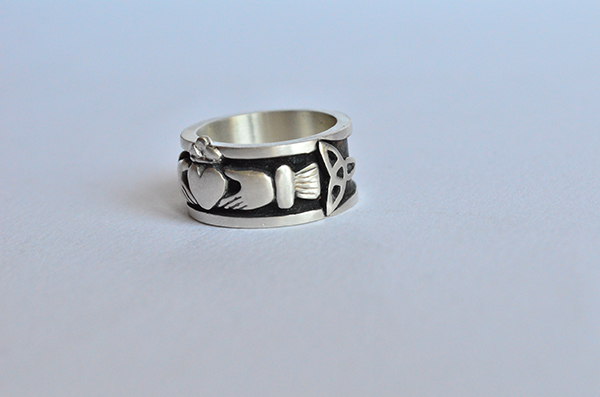 Claddagh anello da uomo in argento 925 VM Jewelry Design